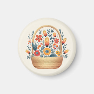 Aimant Pâques scandinave corbeille populaire oeufs art