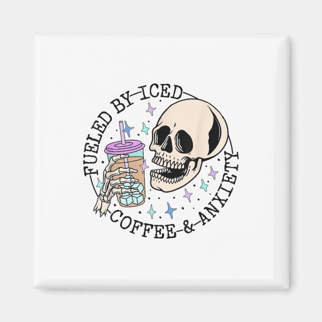 Aimant Par Café Glacé Et Anxiété Sensibilisation À La San (Devant)