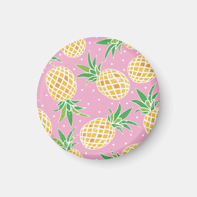 Aimant Paradis de l'ananas : Motif tropical (Devant)