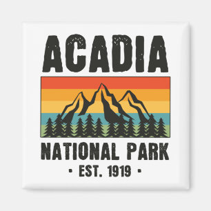 Aimant Parc national Acadia, Maine Retro Vintage