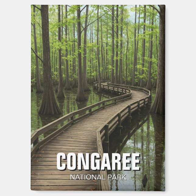 Aimant Parc national de Congaree Caroline du Sud Voyage (Recto)