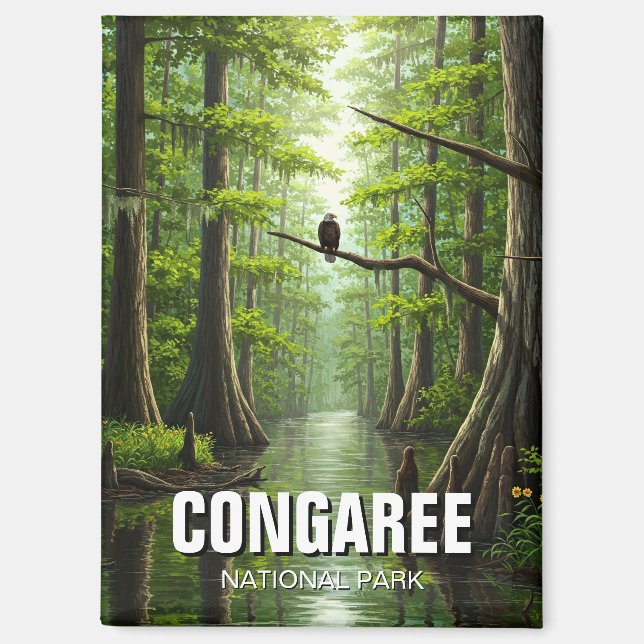 Aimant Parc national de Congaree Caroline du Sud Voyage (Recto)