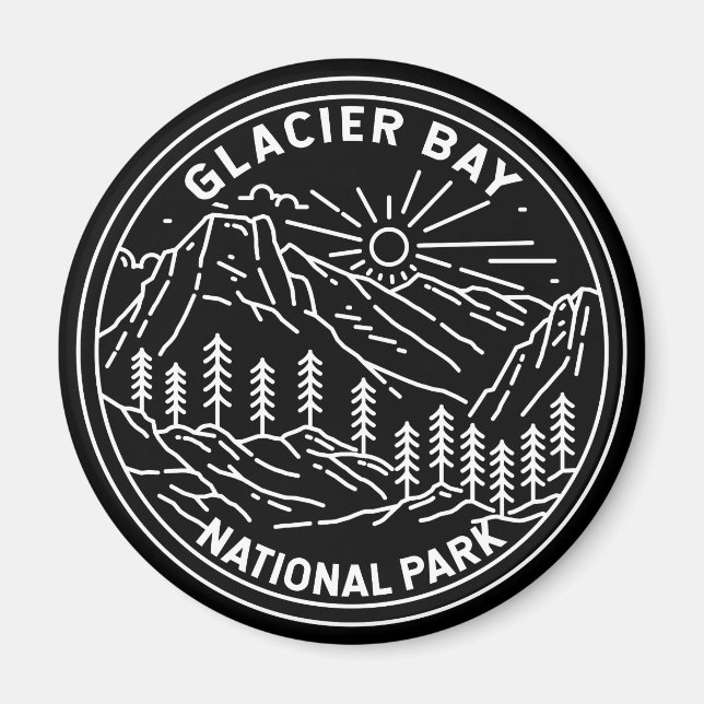 Aimant Parc national de Glacier Bay Alaska Monoline (Devant)