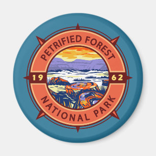 Aimant Parc national de la Forêt pétrifiée Boussole rétro