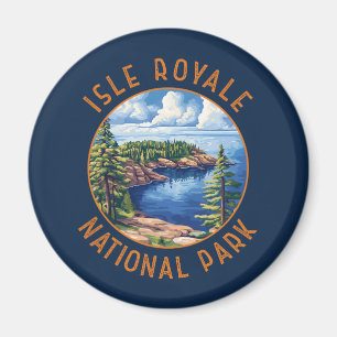 Aimant Parc national de l'Isle Royale Cercle dérangé Rétr