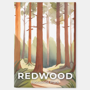 Aimant Parc national de Redwood   Art de voyage à l'aquar