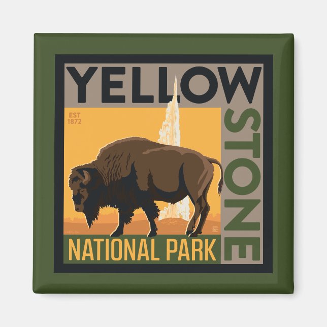 Aimant Parc national de Yellowstone | Buffalo (Devant)