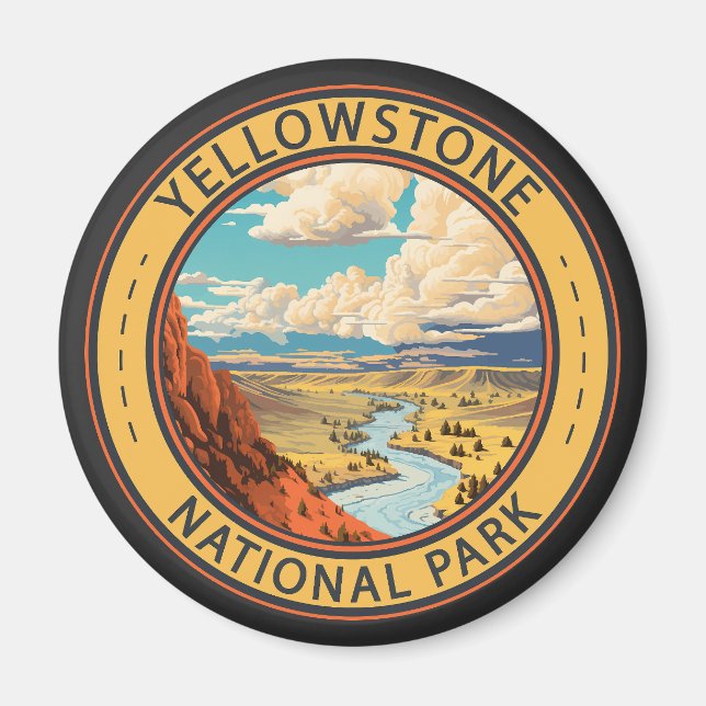 Aimant Parc national de Yellowstone Hayden Valley Travel  (Devant)