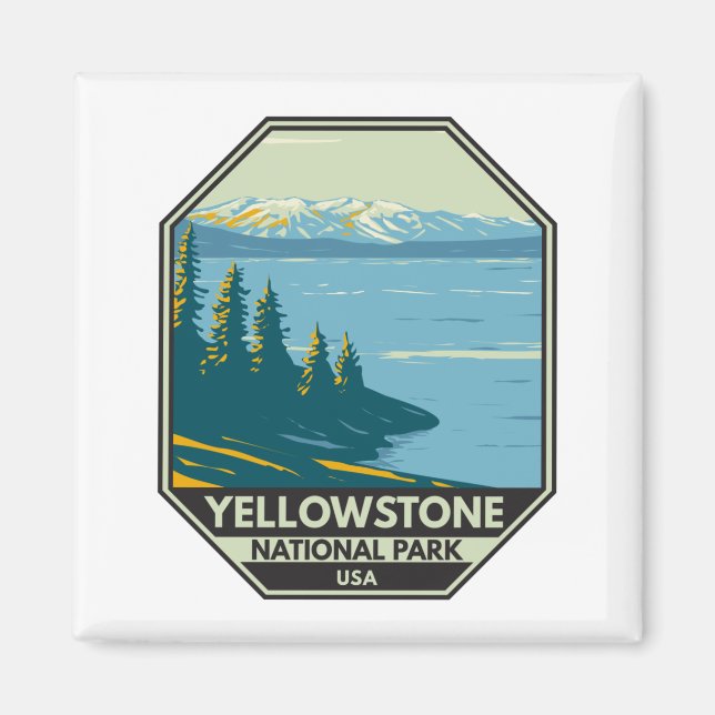 Aimant Parc national de Yellowstone Lac Yellowstone Vinta (Devant)