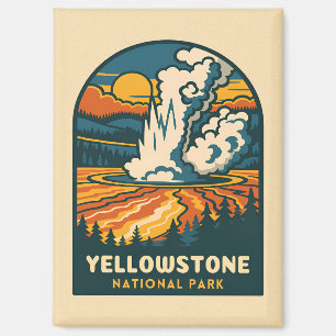 Aimant Parc national de Yellowstone, Vintage voyage rétro