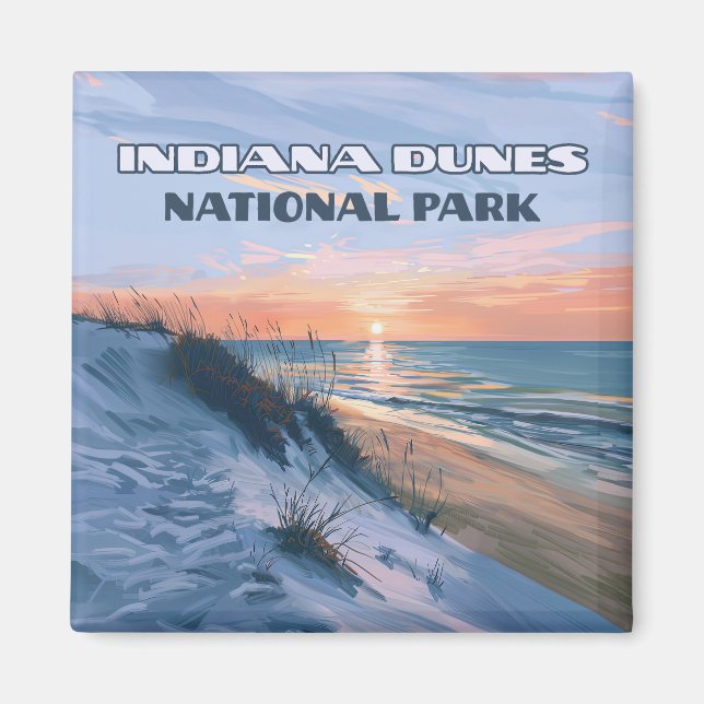 Aimant Parc national des dunes de l'Indiana Lac Michigan (Devant)