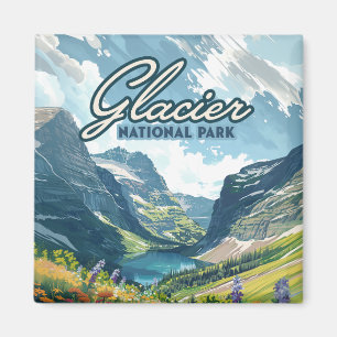 Aimant Parc national des Glaciers Montana Lake Retro