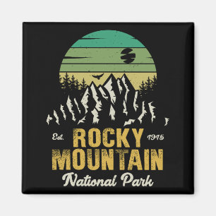 Aimant Parc national des Rocheuses Souvenirs Vintages 60s