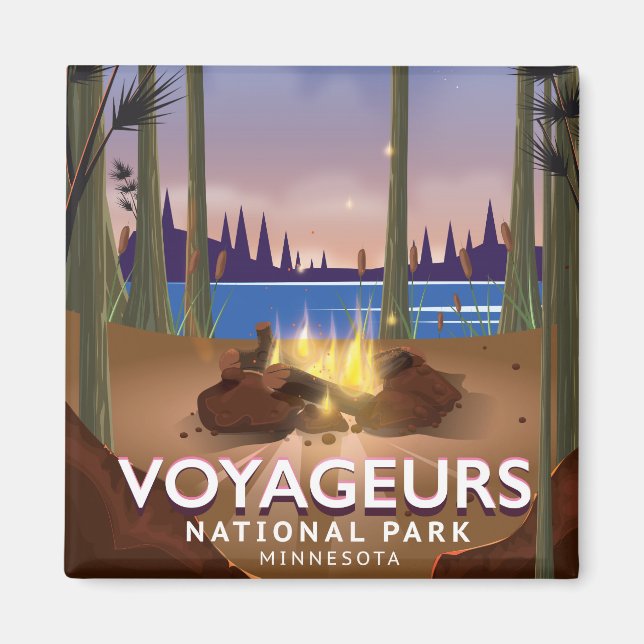 Aimant Parc national des Voyageurs Minnesota affiche voya (Devant)