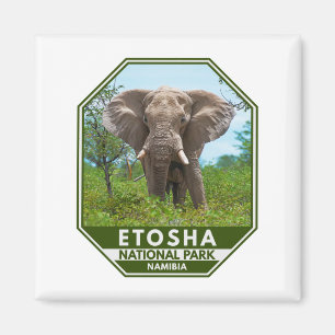 Aimant Parc national d'Etosha Namibie Elephant Aquarelle