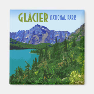 Aimant Parc national du Glacier Montana Vintage