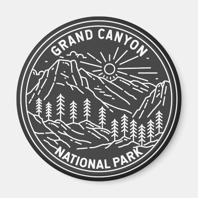 Aimant Parc national du Grand Canyon Arizona Monoline (Devant)