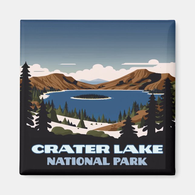 Aimant Parc national du lac Crater Oregon Neige (Devant)