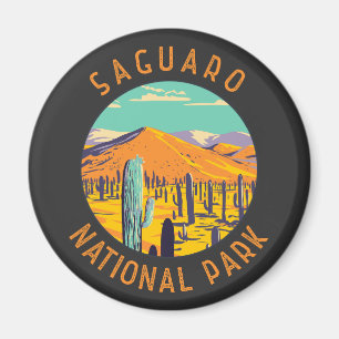 Aimant Parc national du Saguaro Cactus en cercles désorga