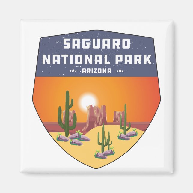 Aimant Parc national du Saguaro Souvenir Cactus Arizona (Devant)