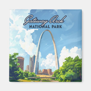 Aimant Parc national Gateway Arch Missouri St Louis Retro