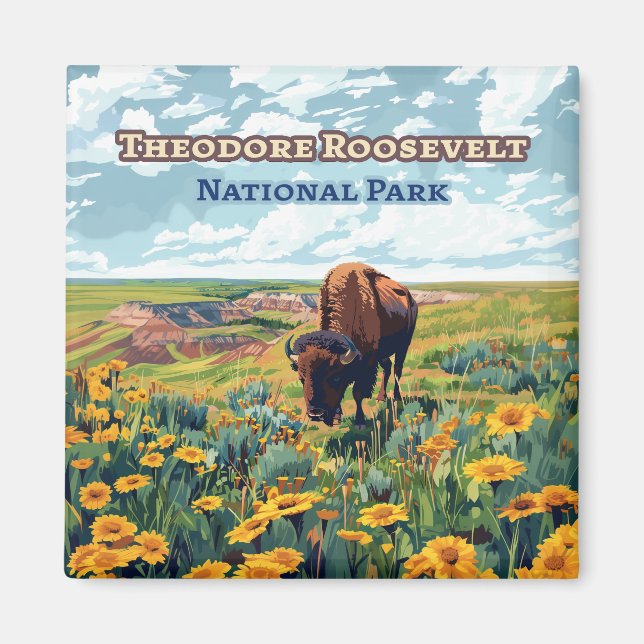 Aimant Parc national Theodore Roosevelt Dakota du Nord (Devant)