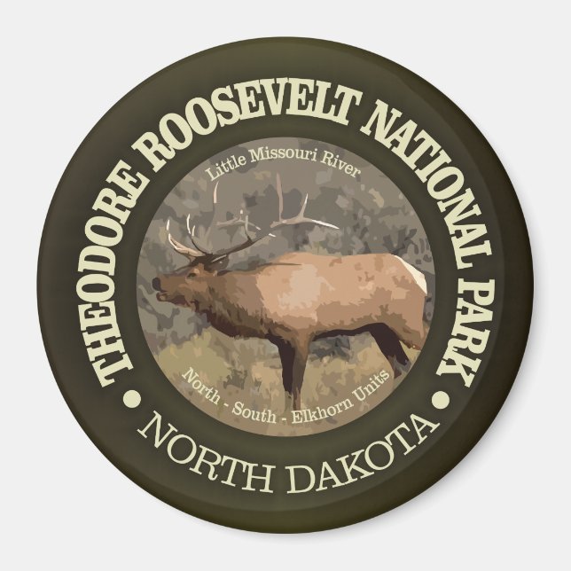 Aimant Parc national Theodore Roosevelt (wapiti) (Devant)