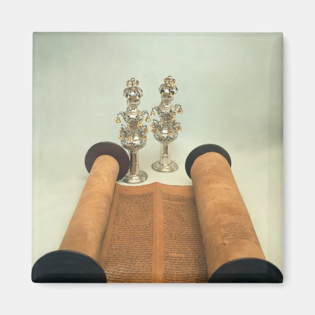 Aimant Parchemin Torah avec les finitions de la couronne  (Devant)