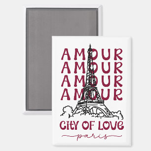 Aimant Paris Ville d'Amour – Souvenir de Voyage Tour Eiff
