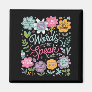Aimant Paroles de gentillesse florale insrational positiv