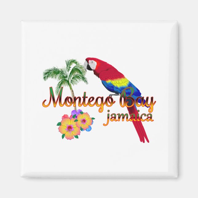 Aimant Parrot tropical de la baie de Montego en Jamaïque (Devant)