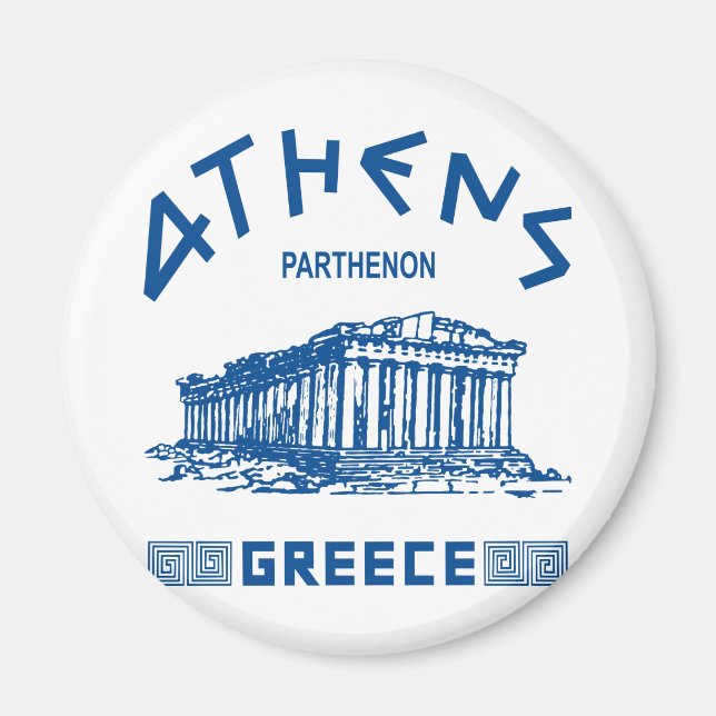Aimant Parthénon - Athènes - Grec (bleu) (Devant)