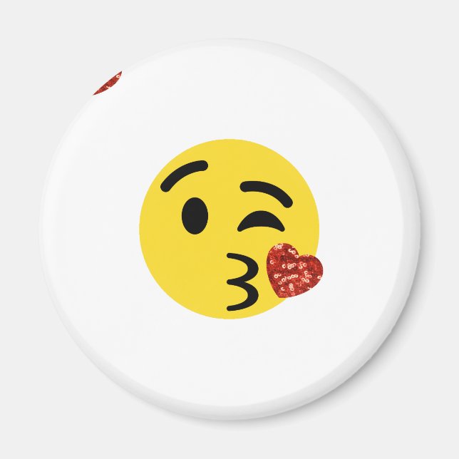 Aimant parties scintillant baiser émoji (Devant)