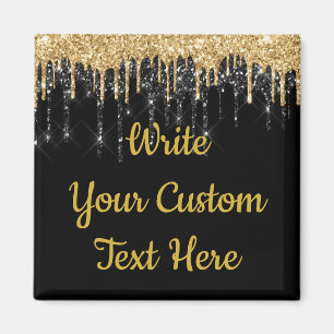 Aimant Parties scintillant Black et Gold personnalisée s