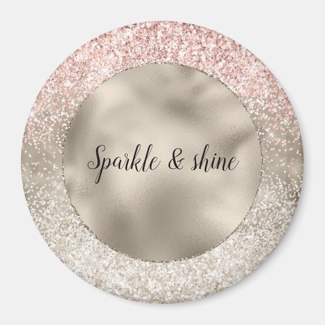 Aimant Parties scintillant brillante rose or de Champage (Devant)