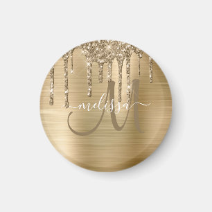 Aimant Parties scintillant Chic Gold Driving Brossé Monog