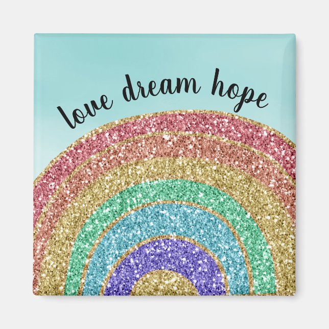 Aimant Parties scintillant Gold Rainbow Aqua Aquarelle (Devant)