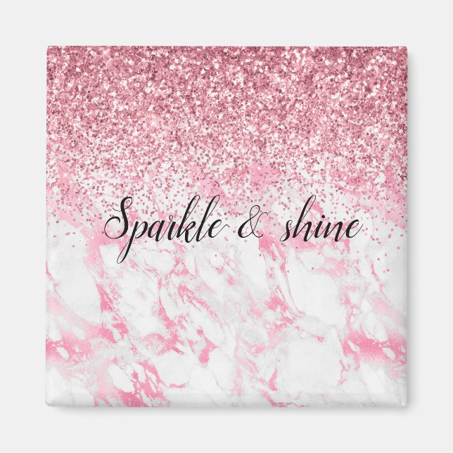 Aimant Parties scintillant Marbre blanc rose (Devant)