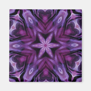Aimant Parties scintillant mauve Coeur et fleurs Kaleidos