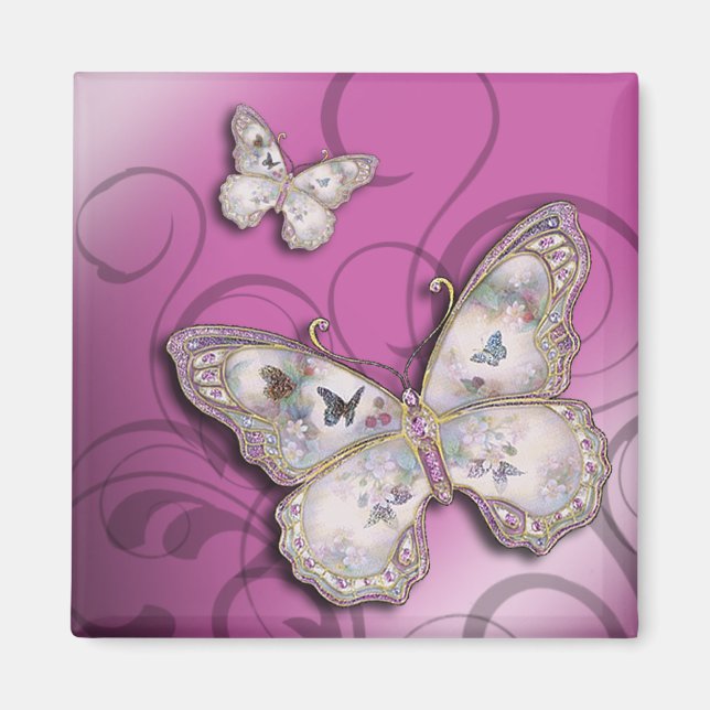 Aimant "Parties scintillant papillons" (lilas) de Cheryl  (Devant)