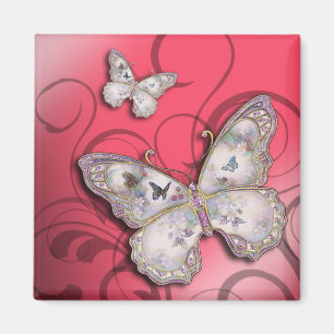 Aimant "Parties scintillant papillons" (rose) de Cheryl D