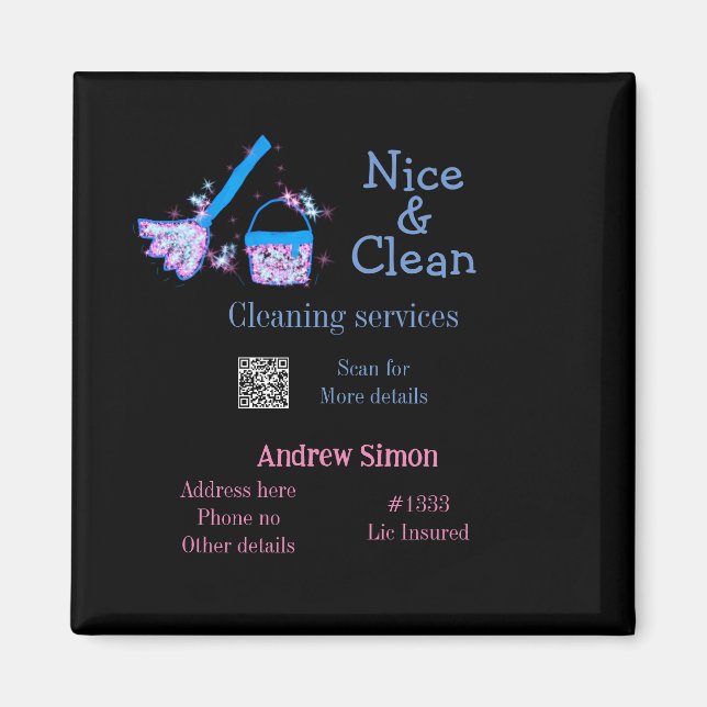 Aimant Parties scintillant rose bleue nettoyant pop ajout (Devant)