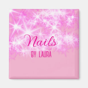 Aimant Parties scintillant rose girly pastel ongles ajout