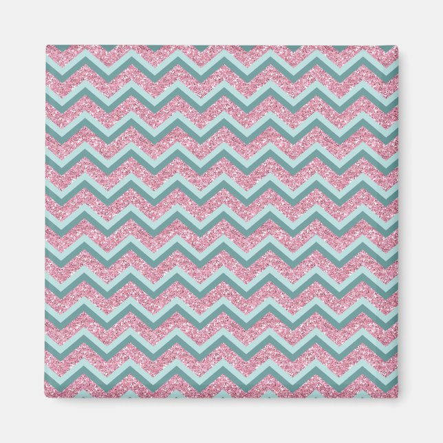Aimant Parties scintillant rose Motif ZigZag (Devant)