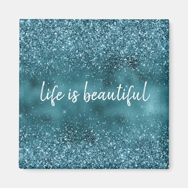 Aimant Parties scintillant turquoise Glitz glam pétillant (Devant)