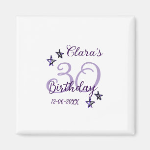 Aimant Parties scintillant violet étoiles 30e anniversair