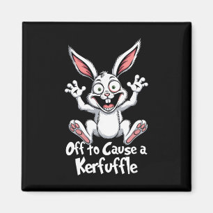 Aimant Partir pour causer un chahut Funny Meme Bunny Pâqu