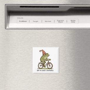 Aimant Partir pour causer une pagaille Grenouille Sarcast