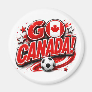 Aimant Partisan de soccer patriotique GO CANADA Canadie