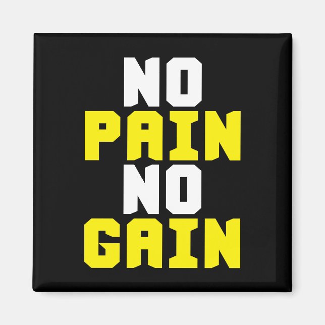 Aimant Pas de douleur, pas de gain - Gym entraînement Mot (Devant)